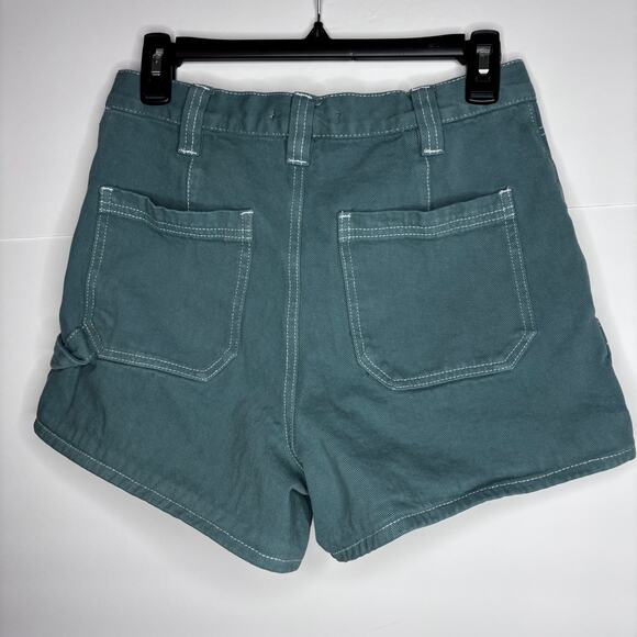 PACSUN GREEN DENIM SHORTS SIZE 28‎ - Picture 2 of 4